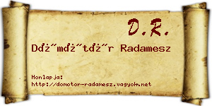 Dömötör Radamesz névjegykártya